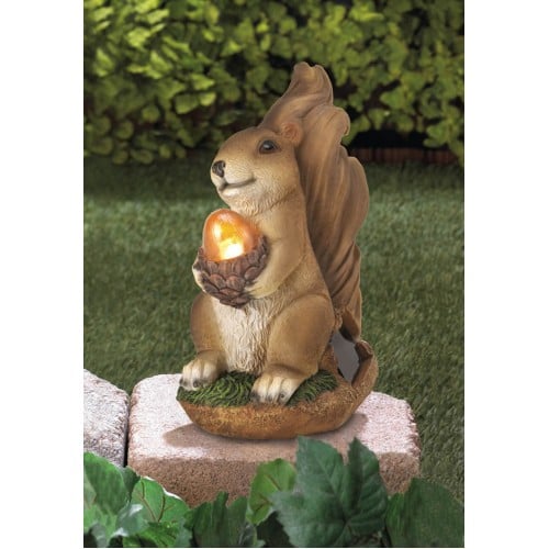 Squirrel Solar Statue